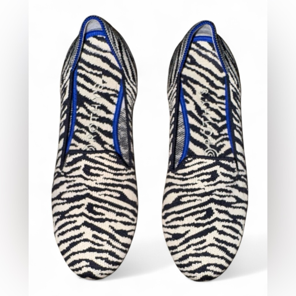 Rothy's Loafer Zebra Print Navy Size 7.5 Retired